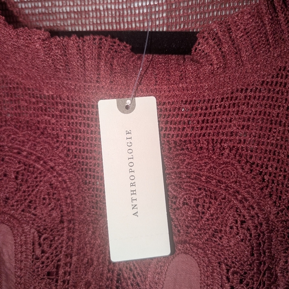 Anthropologie En Elly Velvet Scallop Top In Raspberry (New w/Tags) - Picture 2 of 8
